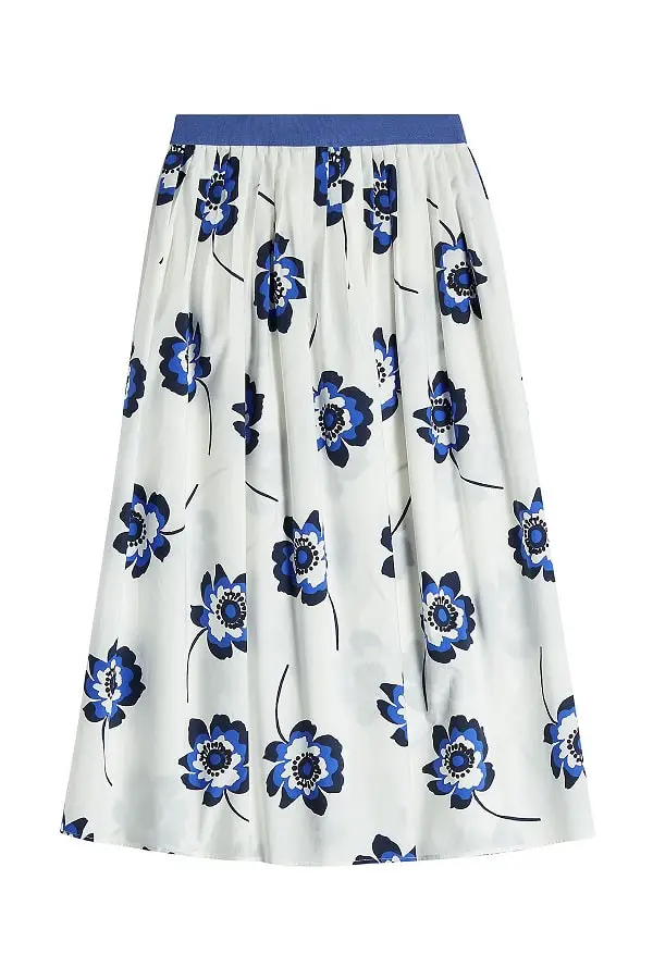 Agnona Printed Cotton Midi Skirt