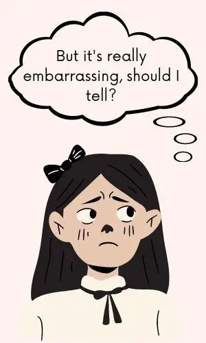 embarrassed woman image